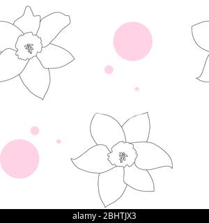 Abstract Spring Flower Seamless Pattern Background. Vector Illustration Stock Vector