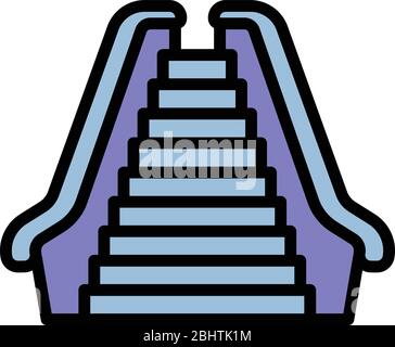 Front view escalator icon. Outline front view escalator vector icon for web design isolated on white background Stock Vector