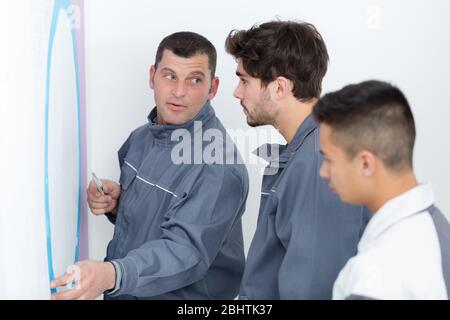 young apprentice painter in professional training Stock Photo