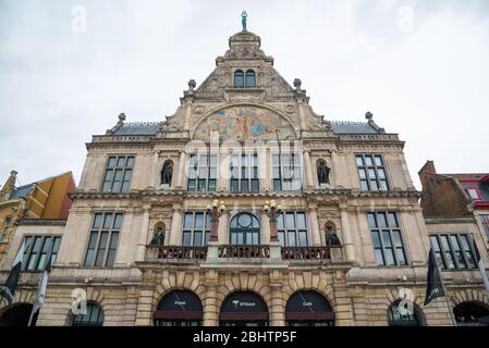 Ghent, Belgium - April 16, 2017: Royal Dutch Theater on Sint-Baafsplein. Perspective view at theater building. Ghent, Belgium Stock Photo