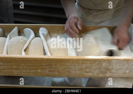 Making fresh bread in Italy Stock Photo