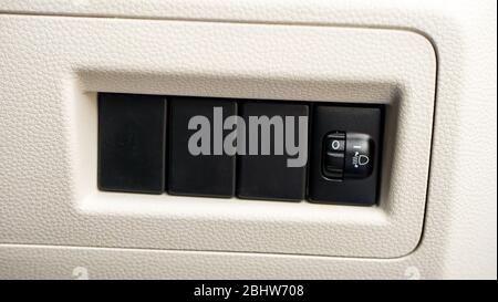 Fog light control buttons on the car Stock Photo