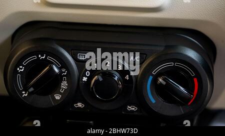 Air conditioner control button on the car Stock Photo