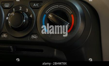 Air conditioner control button on the car Stock Photo
