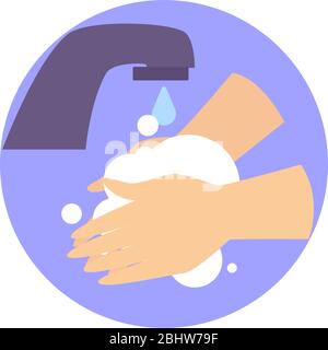 Isolated hand washing icon Stock Vector
