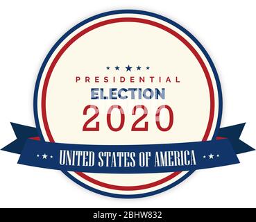 Campaign button of presidential elections 2020 Stock Vector