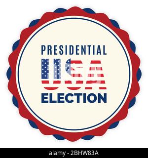 Campaign button of presidential elections 2020 Stock Vector