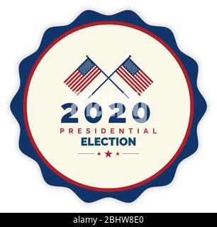Campaign button of presidential elections 2020 Stock Vector