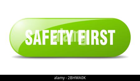 safety first button. safety first sign. key. push button. Stock Vector