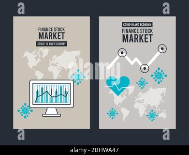 economic recession infographic with statistics Stock Vector
