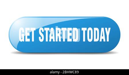 get started today button. get started today sign. key. push button. Stock Vector