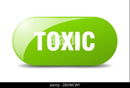 toxic button. toxic sign. key. push button. Stock Vector