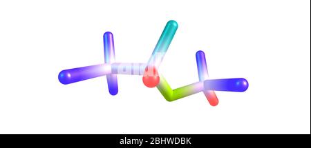 Isoflurane is a general anesthetic. It can be used to start or maintain anesthesia. It is used by inhalation. 3d illustration Stock Photo