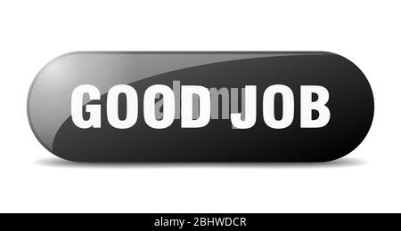 good job button. good job sign. key. push button. Stock Vector