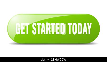 get started today button. get started today sign. key. push button. Stock Vector