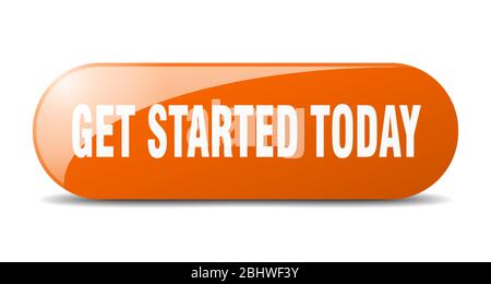 get started today button. get started today sign. key. push button. Stock Vector