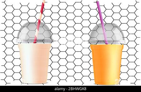 mock up illustration of shake with transparent cover on abstract background Stock Vector