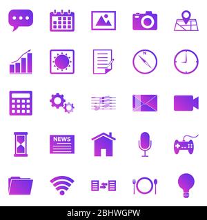 Application gradient icons on white background, stock vector Stock Vector