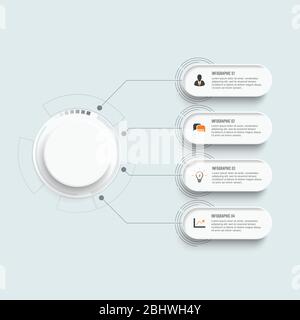 Timeline infographics design vector and marketing icons can be used for workflow layout, diagram, annual report, web design. Business with 4 options. Stock Vector