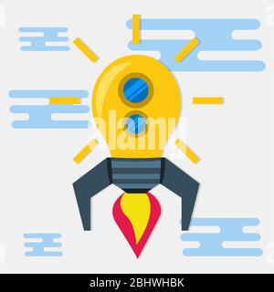 rocket bulb lamp isolated symbol for idea concept vector illustration Stock Vector