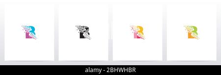 Eroded Particle On Letter Logo Design B Stock Vector