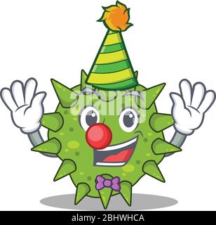 cartoon character design concept of cute clown vibrio cholerae Stock Vector