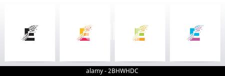 Eroded Particle On Letter Logo Design E Stock Vector