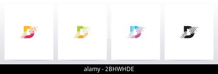 Eroded Particle On Letter Logo Design D Stock Vector
