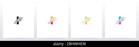 Eroded Particle On Letter Logo Design I Stock Vector