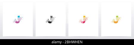 Eroded Particle On Letter Logo Design J Stock Vector