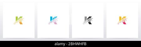 Eroded Particle On Letter Logo Design K Stock Vector