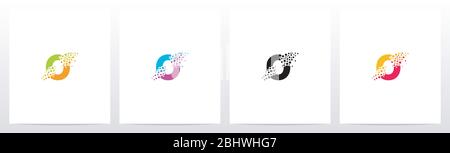 Eroded Particle On Letter Logo Design O Stock Vector