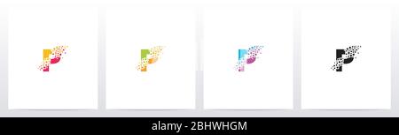 Eroded Particle On Letter Logo Design P Stock Vector