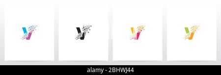 Eroded Particle On Letter Logo Design V Stock Vector