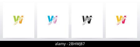 Eroded Particle On Letter Logo Design W Stock Vector