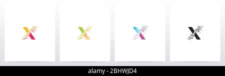 Eroded Particle On Letter Logo Design X Stock Vector