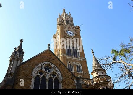 MUMBAI, INDIA - February 7, 2019: The victorian Rajabai Clock Tower of Mumbai University (formerly Bombay) in Mumbai, India Stock Photo