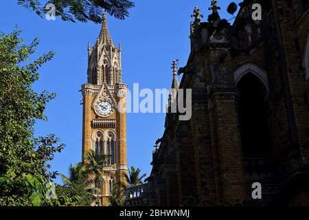 MUMBAI, INDIA - February 7, 2019: The victorian Rajabai Clock Tower of Mumbai University (formerly Bombay) in Mumbai, India Stock Photo