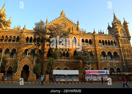 MUMBAI, INDIA - February 7, 2019: Chhatrapati Shivaji Maharaj Terminus formerly known as Victoria station, a UNESCO world heritage site at Mumbai, Ind Stock Photo