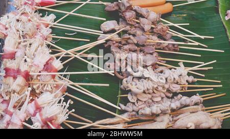 Grilled pork entrails and meat.vegetables and cooked with spices, Named Chinese and Thailand is Ma-La.Food delicious is very popular in northern Thail Stock Photo