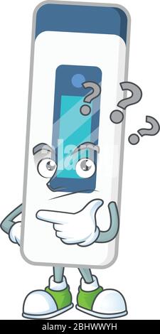 Digital thermometer mascot design concept having confuse gesture Stock Vector