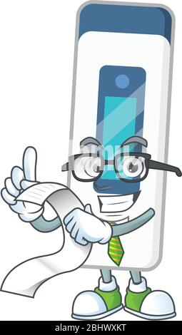 Mascot cartoon concept of digital thermometer with menu list Stock Vector