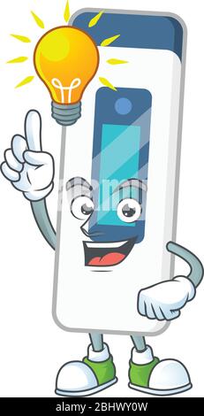 A genius digital thermometer mascot character design have an idea Stock Vector