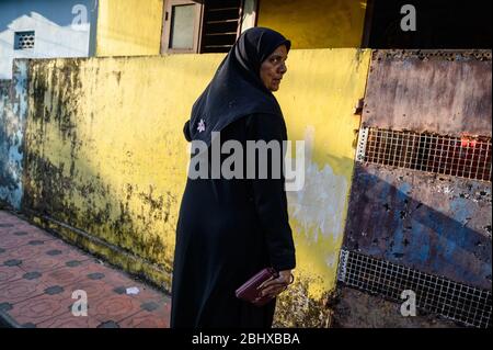 Woman on the street Kochi, India Stock Photo
