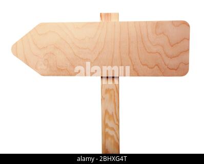 Wooden sign arrow isolated on white Stock Photo