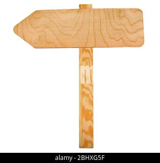Wooden sign arrow isolated on white Stock Photo