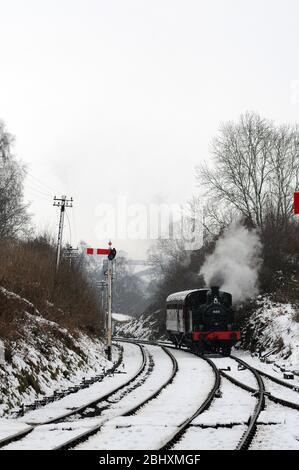 '1450' arriving at Arley with an autotrain service from Highley. Stock Photo