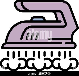 Modern iron icon. Outline modern iron vector icon for web design isolated on white background Stock Vector