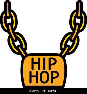Hiphop necklace icon. Outline hiphop necklace vector icon for web design isolated on white background Stock Vector