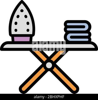 Home iron board icon. Outline home iron board vector icon for web design isolated on white background Stock Vector